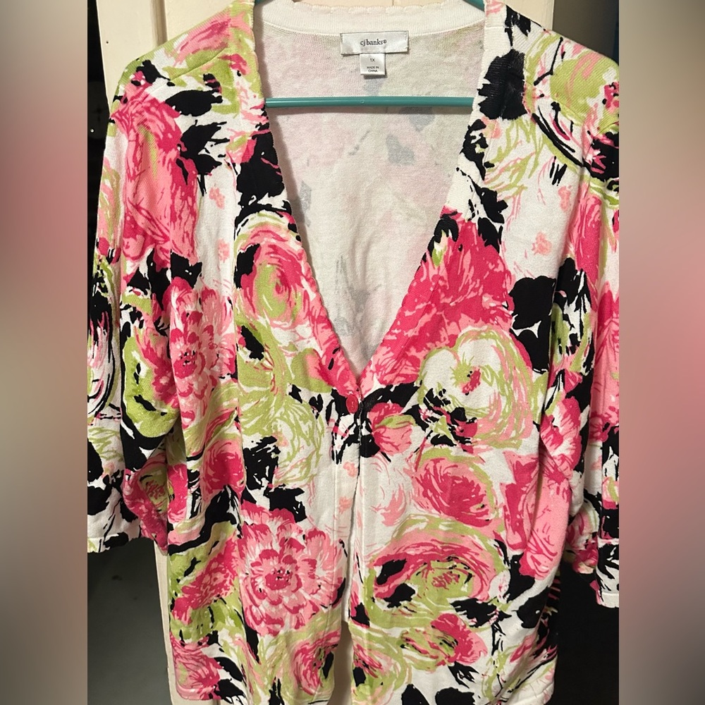 Women’s Floral Cardigan by CJ Banks 1X